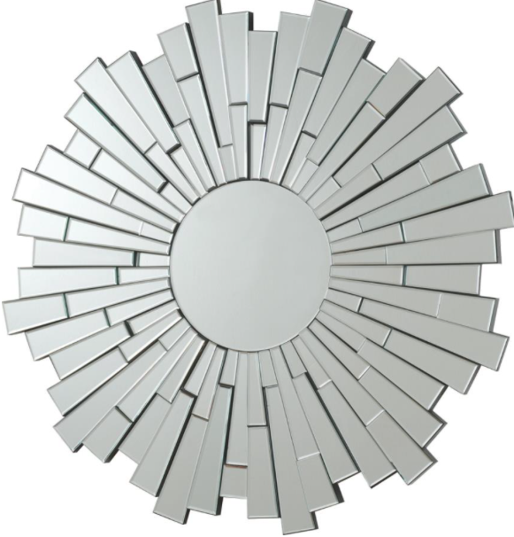 Sunburst Circular Mirror Silver