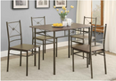 Rectangular Dining Set Brushed Silver. 5 PC SET