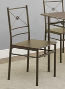 Rectangular Dining Set Brushed Silver. 5 PC SET