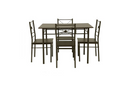Rectangular Dining Set Brushed Silver. 5 PC SET