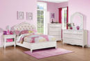 Caroline Full Upholstered Panel Bed Pink And White