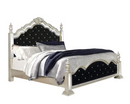 Heidi Eastern King Upholstered Poster Bed Metallic Platinum