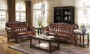 Victoria Rolled Arm Sofa Tri-Tone And Warm Brown