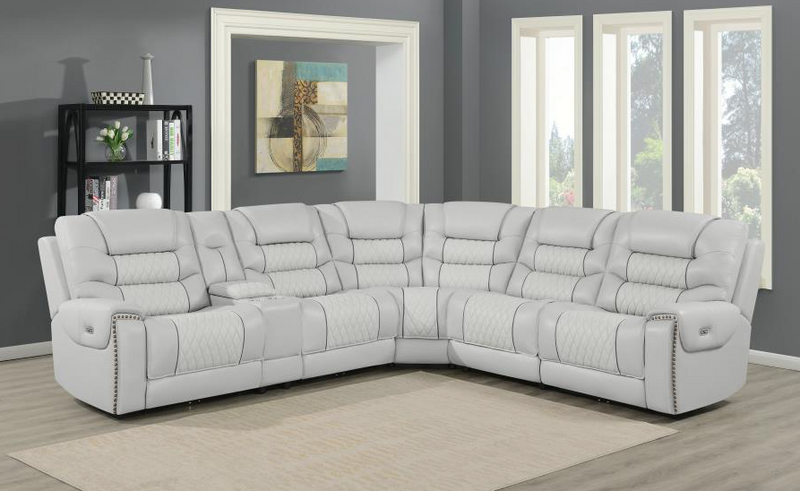 Garnet 6-Piece Modular Power^2 Sectional Light Grey