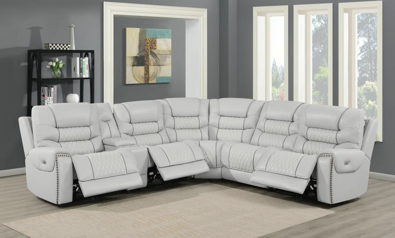 Garnet 6-Piece Modular Power^2 Sectional Light Grey