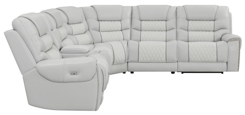 Garnet 6-Piece Modular Power^2 Sectional Light Grey