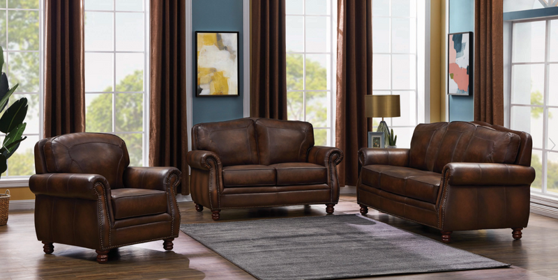 Montbrook Rolled Arm Sofa Hand Rubbed Brown