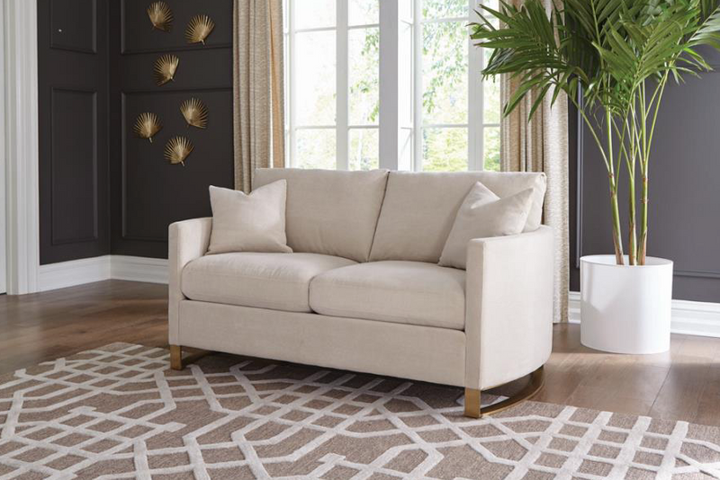 Corliss Upholstered Arched Arms Beige