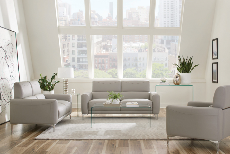 Glenmark 3-Piece Track Arm Living Room Set Taupe