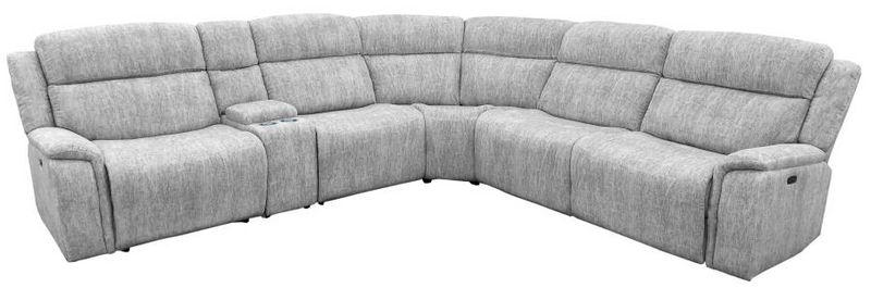 Wagner 6-Piece Modular Power^2 Sectional Light Grey