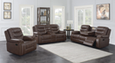 Flamenco 3-Piece Tufted Upholstered Motion Living Room Set Brown