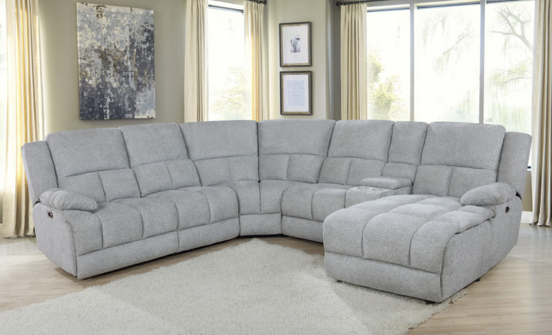 Belize 6-Piece Pillow Top Arm Motion Sectional Grey
