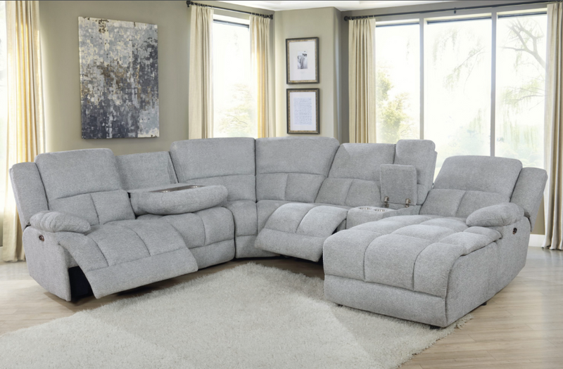 Belize 6-Piece Pillow Top Arm Motion Sectional Grey