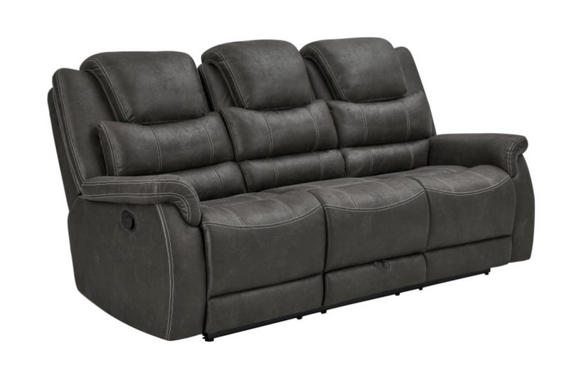 Wyatt Upholstered Motion 3 PC SET With Drop-Down Table Grey