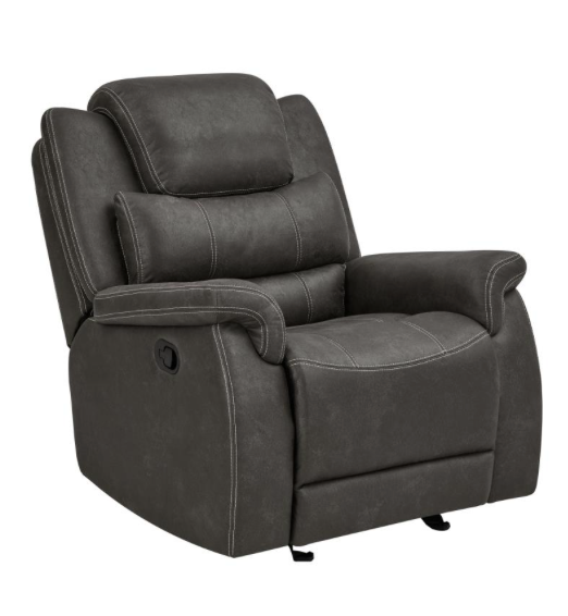 Wyatt Upholstered Motion 3 PC SET With Drop-Down Table Grey