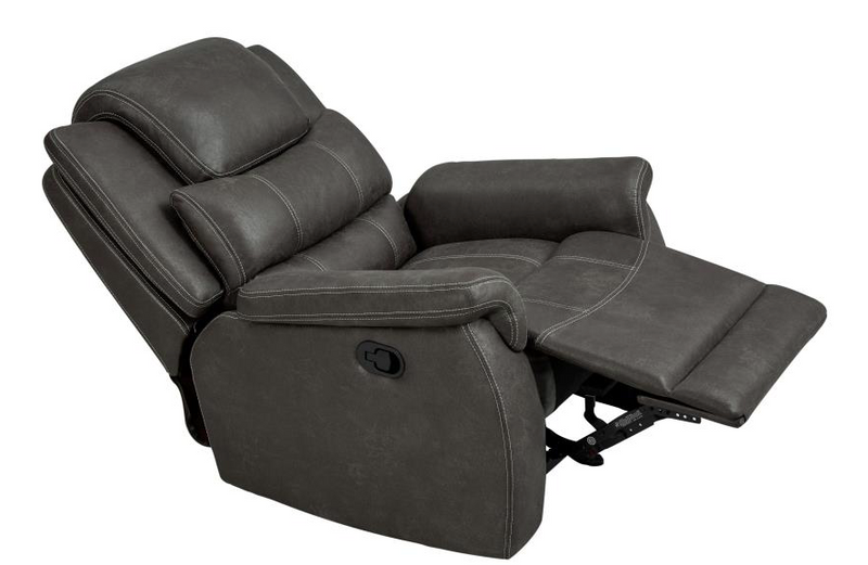 Wyatt Upholstered Motion 3 PC SET With Drop-Down Table Grey