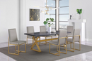 Conway 5 Piece Rectangular Dining Set Dark Walnut And Aged Gold