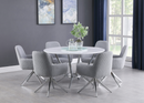 Abby  Dining Set White And Light Grey. 5 PC