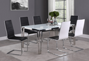 Pauline Rectangular Dining Room With Metal Leg White And Chrome. 5 PC SET