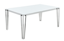 Pauline Rectangular Dining Room With Metal Leg White And Chrome. 5 PC SET