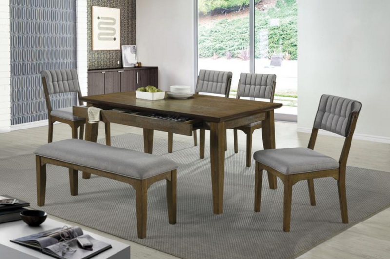 Rayleene Rectangular Storage Dining Room Set Medium Brown