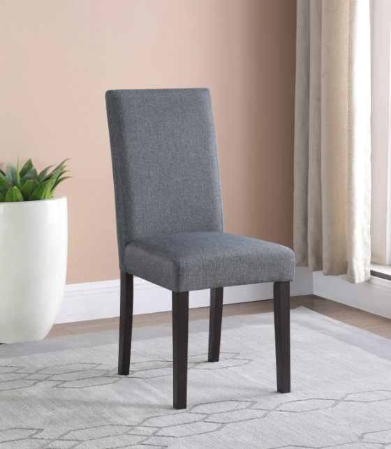 Dining Set With Upholstered Chairs Matte Black And Grey. 5 PC SET