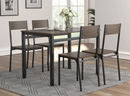 Dining Set Ark Brown And Matte Black. 5 PC SET