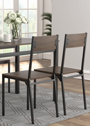 Dining Set Ark Brown And Matte Black. 5 PC SET