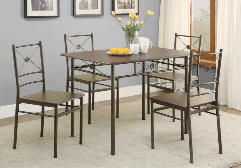 Rectangular Dining Set Dark Bronze. 5 PC SET