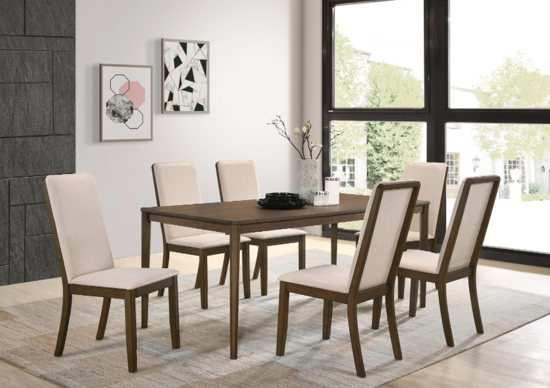 Wethersfield 7-Piece Dining Set Medium Walnut And Latte