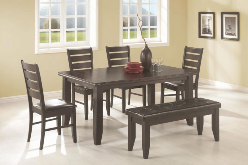 Dalila Rectangular Dining Table Cappuccino. 5 PC SET