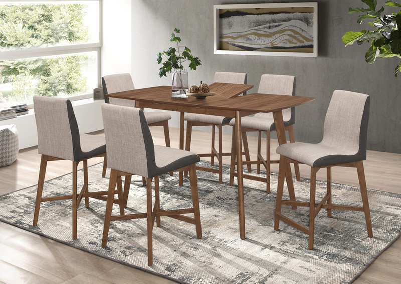 Redbridge Counter Height Table With Butterfly Leaf Natural Walnut.