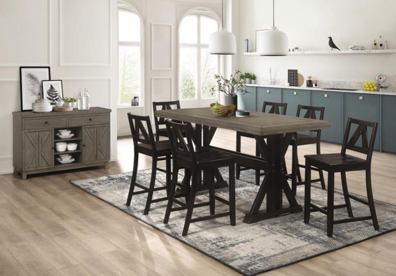 COUNTER HT TABLE WITH 6 CHAIRS
