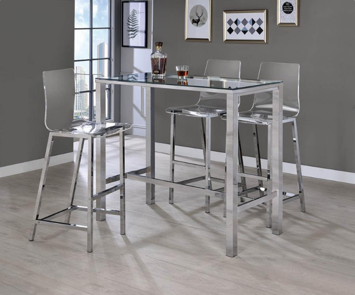 Bar Table With Glass Top Chrome