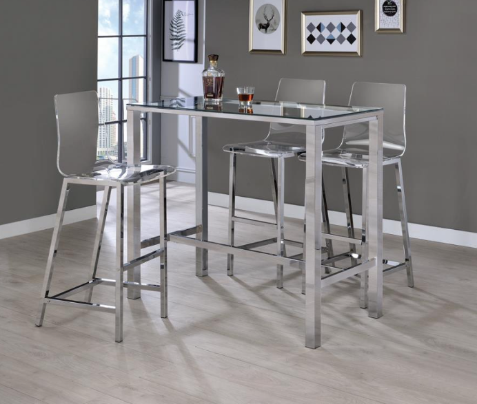 Bar Table With Glass Top Chrome