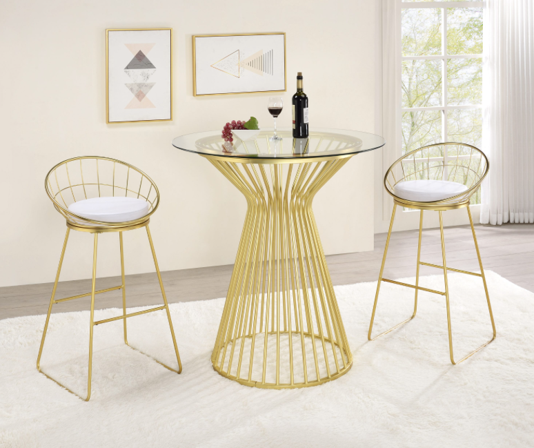 Bar Set White And Matte Brass. 3 PC SET