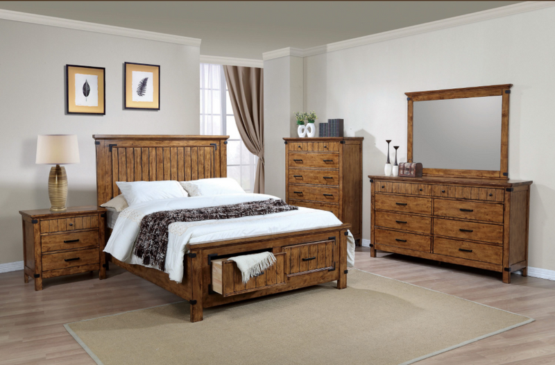 Brenner Queen Storage Bed Rustic Honey