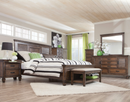 Franco 4-Piece Queen Storage Bedroom Set Burnished Oak