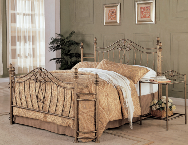 Sydney Queen Bed Antique Brushed Gold