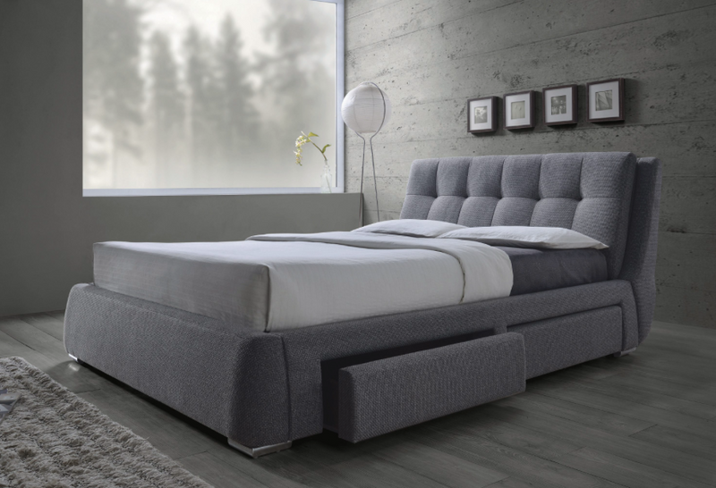 Fenbrook King Tufted Upholstered Storage Bed Grey