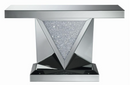 Square Coffee Table With Triangle Detailing Silver And Clear Mirror