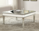 Cassandra Square Beveled Top Coffee Table Silver