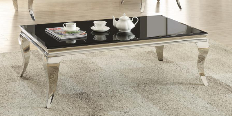Rectangular Coffee Table Chrome And Black