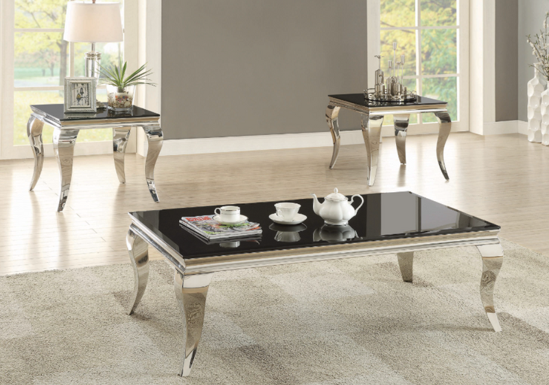 Rectangular Coffee Table Chrome And Black
