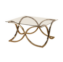 Curved X-Shaped Coffee Table Nickel And Clear