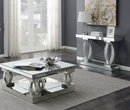 Avonlea Square Coffee Table With Lower Shelf Clear Mirror.