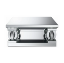 Avonlea Square Coffee Table With Lower Shelf Clear Mirror.