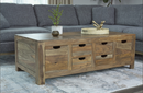 Persia 6-Drawer Storage Coffee Table Natural Sheesham