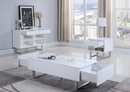 Coffee Table High Glossy White 2-Drawer