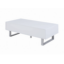 Coffee Table High Glossy White 2-Drawer